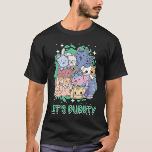 Lets Purrty Cat Party Kitten Cat Mum Animal Pun T-Shirt