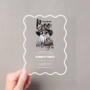 Let's Put the Boo in Boujee Halloween Bachelorette Acrylic Invitations