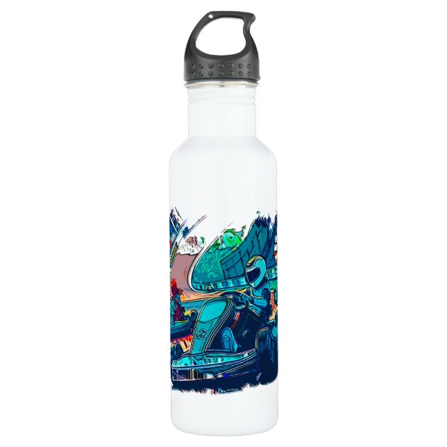 Lets Race! - Go Kart Racers 710 Ml Water Bottle (Front)