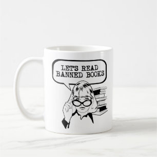 Let's Read Banned Books Retro  Coffee Mug
