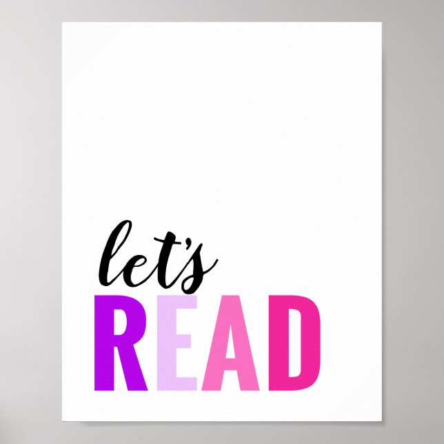 Let's Read Playroom Pink Purple Poster (Front)