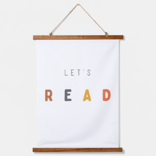 let's read. Wood Topped Wall Tapestry