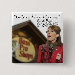 "Let's reel in a big one." - Customised 15 Cm Square Badge