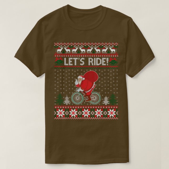 Lets Ride Bicycle Ugly Christmas Sweater Funny San (Design Front)