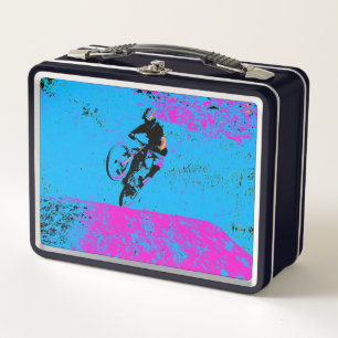 Lets Ride! - Mountain Biker Metal Lunch Box