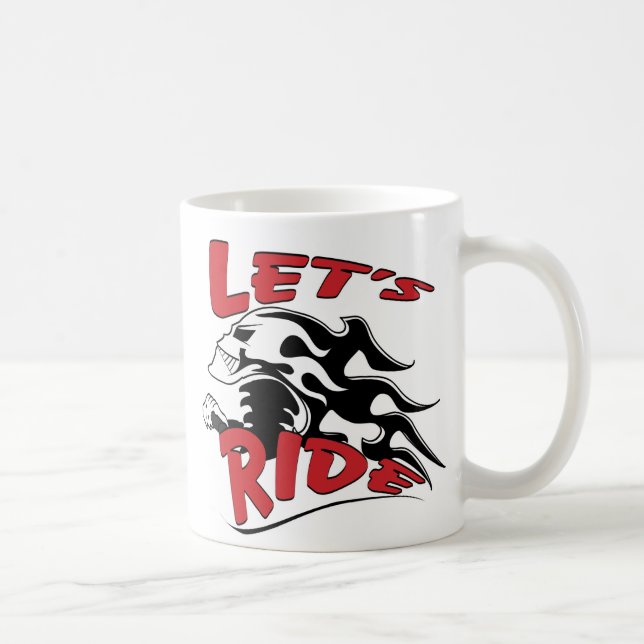 Lets Ride Skull Coffee Mug (Right)