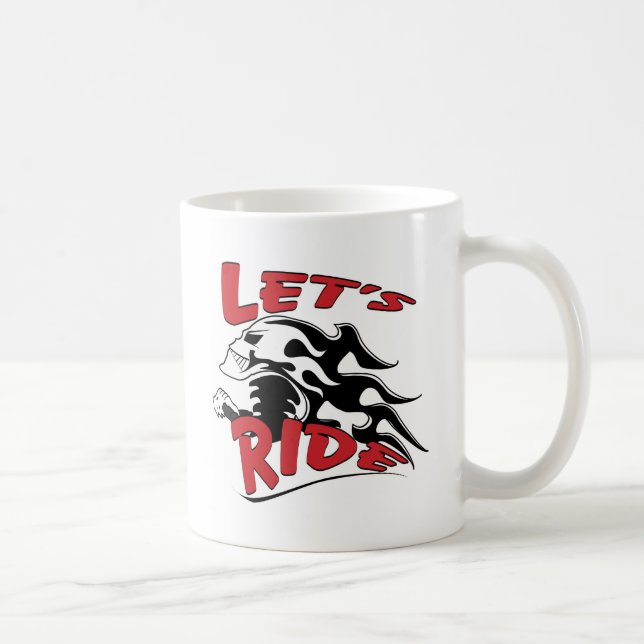 Let's Ride Skull Coffee Mug (Right)