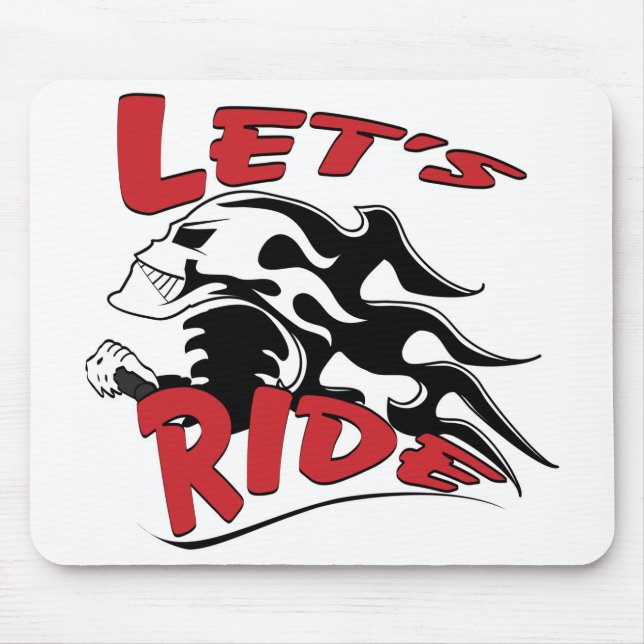 Lets Ride Skull Mouse Mat (Front)