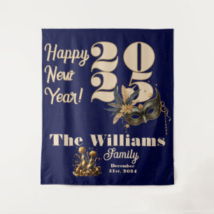 Let's ring in the New Year party Glamourous Blue Tapestry