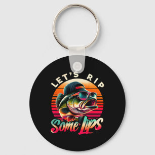 Let's Rip Some Lips B Fishing Funny Fishing Lovers Key Ring