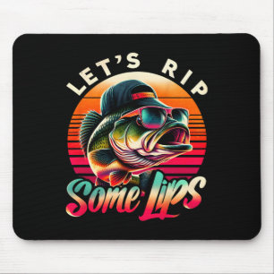 Let's Rip Some Lips Byss Fishing Funny Fishing Lov Mouse Mat