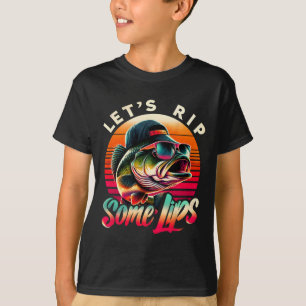 Let's Rip Some Lips Byss Fishing Funny Fishing Lov T-Shirt
