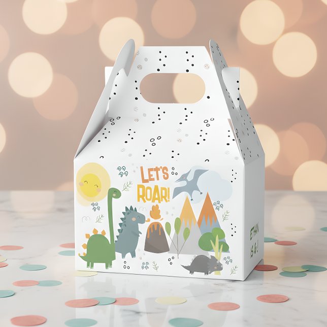Let's roar Dino party kids birthday Favour Box (Creator Uploaded)