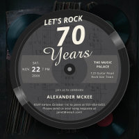 Let's Rock 70 Years Vintage Music Note LP Birthday