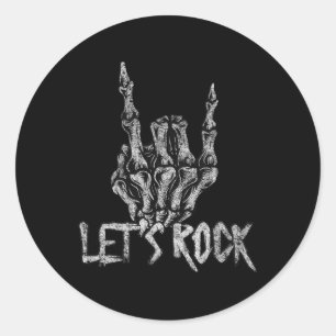 Lets Rock Band Tees For Women Rock And Roll s For  Classic Round Sticker
