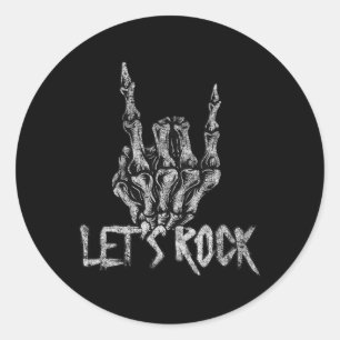 Lets Rock Bynd Tees For Women Rock And Roll S For Classic Round Sticker