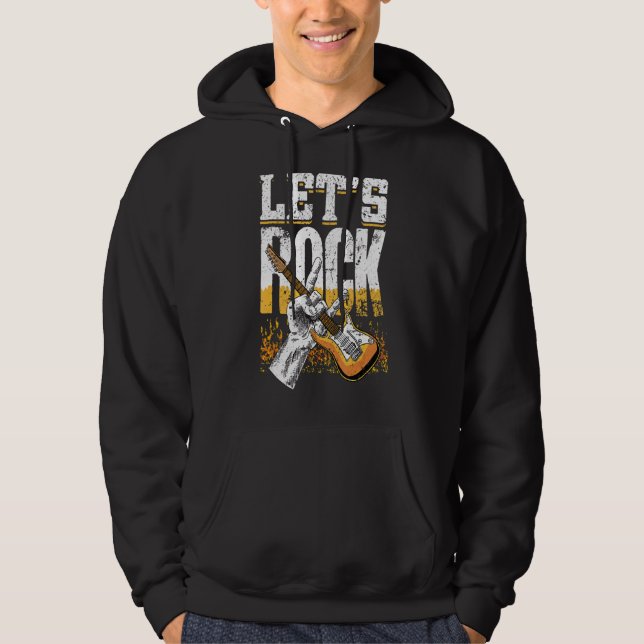 Lets Rock  Electronic Rock Guitar Hoodie (Front)