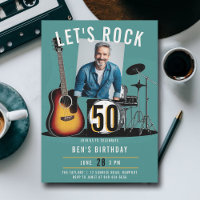 Let's Rock Guitar Drums Men 50th Birthday Photo