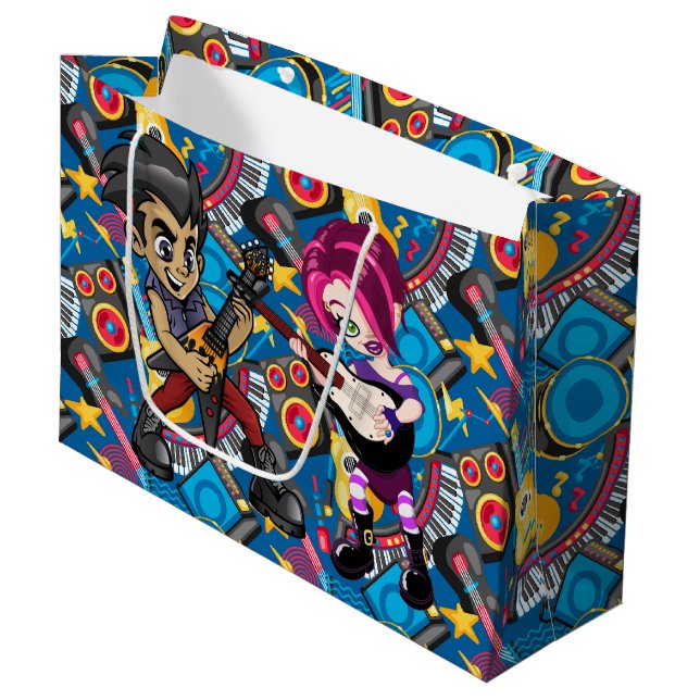 Let's Rock  Large Gift Bag (Front Angled)