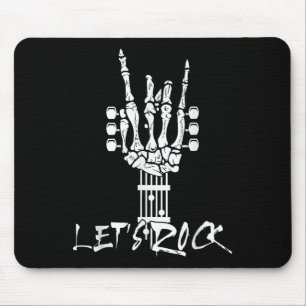 Lets Rock On Halloween Rock And Roll Skeleton Hand Mouse Mat