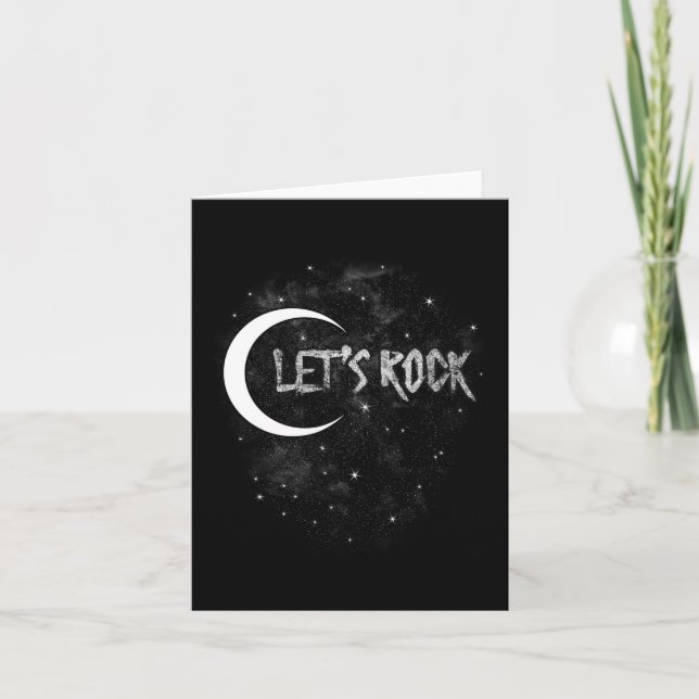 Lets Rock On Rock Star Moon With Stars Concert Ban Card (Front)