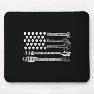 Lets Rock Rock N Roll Guitar Retro Usa Flag For Wo Mouse Mat