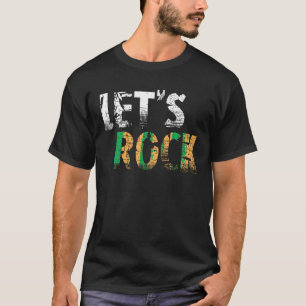Lets Rock Rock Roll Guitar Player Vintage Rock and T-Shirt
