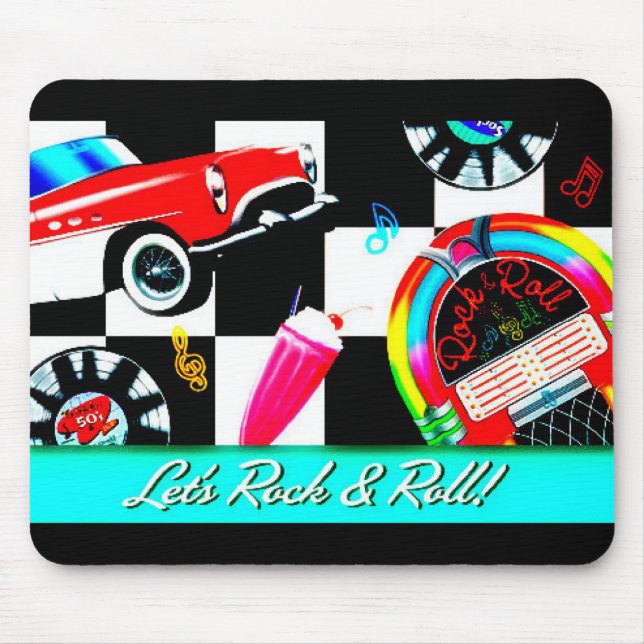 Let's Rock & Roll Mouse Mat (Front)