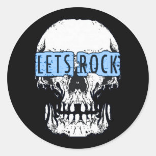 Let's Rock Skull Classic Round Sticker