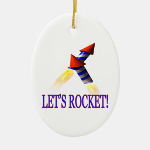 Lets Rocket Ceramic Tree Decoration