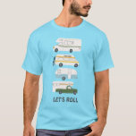 LET'S ROLL! Cute Campervan vanlife RV Trailer T-Shirt<br><div class="desc">Hit the road with this sweet tee with a vintage retro campervan trailer and truck camper. Customise it by adding your own text. Check my shop for more!</div>