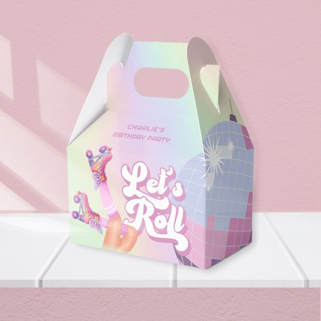 Let's Roll Fun Retro Roller Skating Girls Birthday Favour Box (Creator Uploaded)