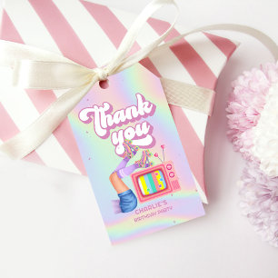 Let's Roll Fun Retro Roller Skating Girls Birthday Gift Tags