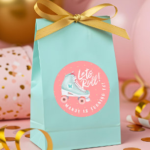 Lets Roll Fun Retro Throwback Rollerskating Vibe Classic Round Sticker