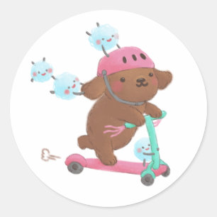 Let's Roll Illustration Classic Round Sticker