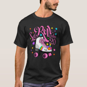 Let's Roll Into 20Th Birthday Unicorn Roller Skate T-Shirt