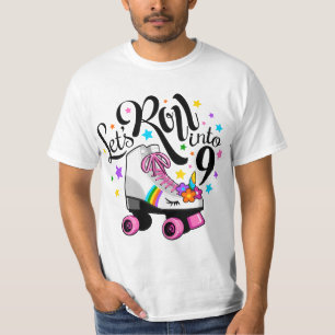 Lets roll into 9 Birthday. Unicorn, Roller skate  T-Shirt