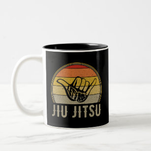Let's Roll Jiu Jitsu Hand Vintage Sunset Funny Mar Two-Tone Coffee Mug
