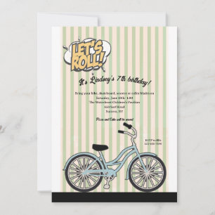 Let's Roll Kid's Birthday Party Invitation
