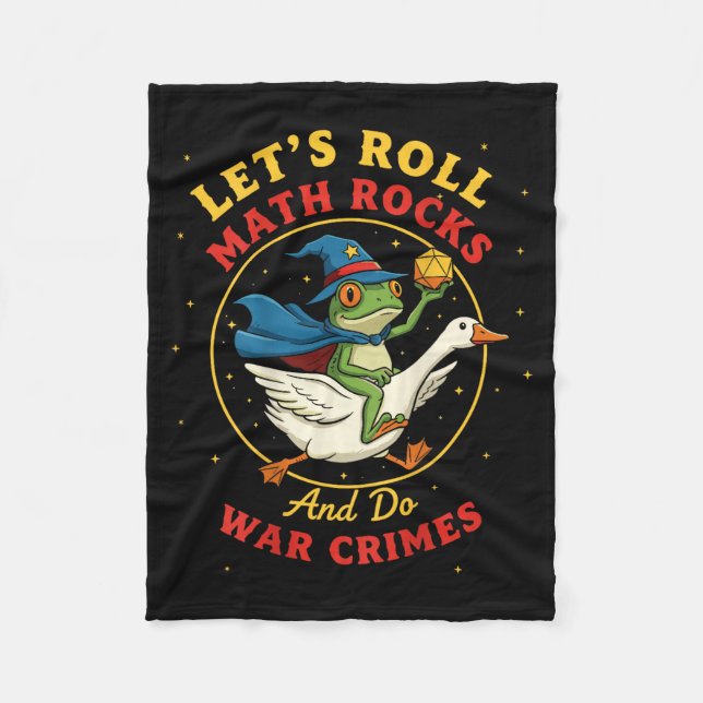 Let's roll math rocks and do war crimes frog meme fleece blanket (Front)