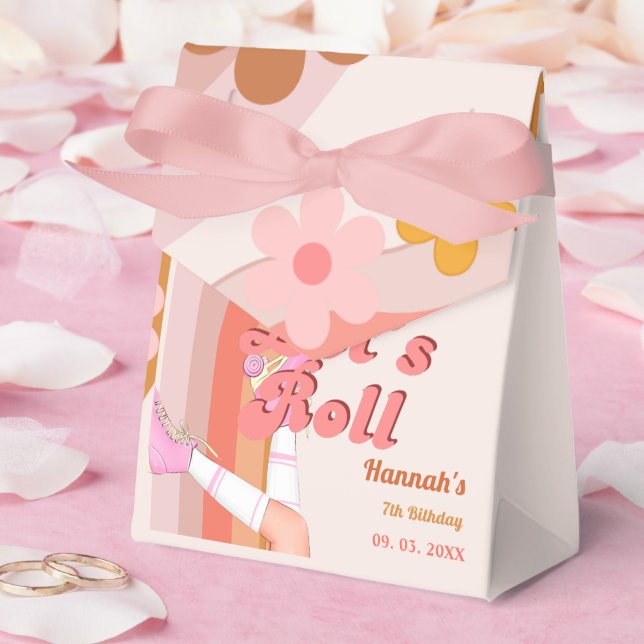 Let's Roll Retro Groovy Roller Skate Birthday Part Favour Box (Wedding)