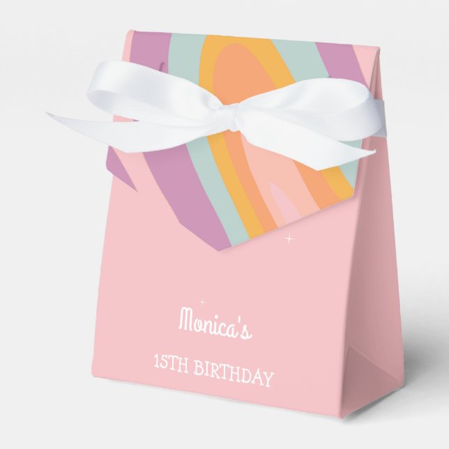 Let's roll retro roller skate birthday party favour box (Front Side)