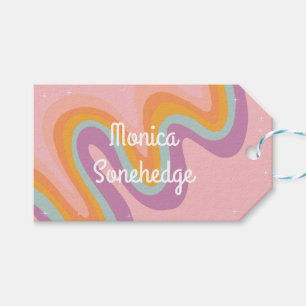 Let's roll retro roller skate birthday party gift tags