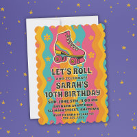 Let's Roll Retro Roller Skate Girl Birthday Party