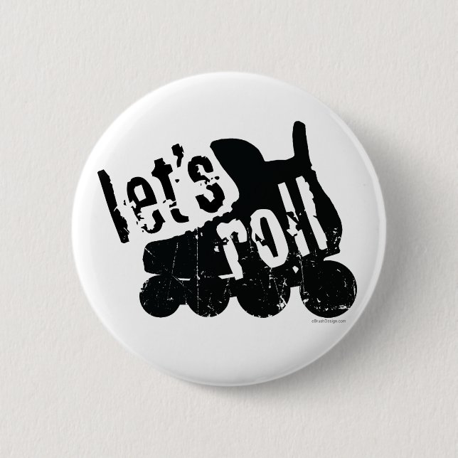 Let's Roll (Roller Hockey) 6 Cm Round Badge (Front)
