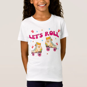 Let's Roll Roller Skate Retro Skater Lovers  T-Shirt