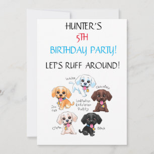 "LET'S RUFF AROUND"  KIDS BIRTHDAY INVITATIONS