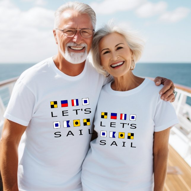 Let's Sail Colourful Nautical Flags T-Shirt (Creator Uploaded)
