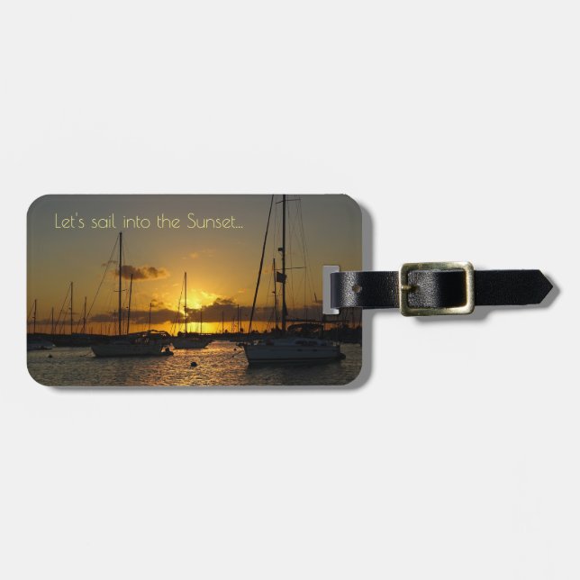 Let's sail into the Sunset Luggage Tag (Front Horizontal)