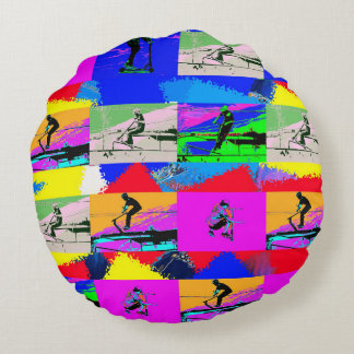 Lets Scoot - Stunt Scooter Rider Round Cushion